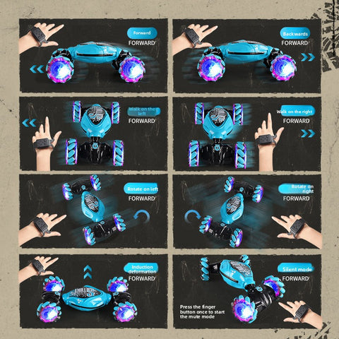 Remote Control 1:14 Scale Off Road RC Car with Lights Music Stunts Gesture Sensing