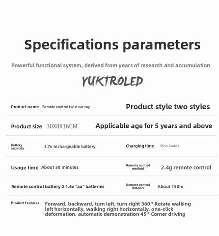 Remote Control 1:14 Scale Off Road RC Car with Lights Music Stunts Gesture Sensing