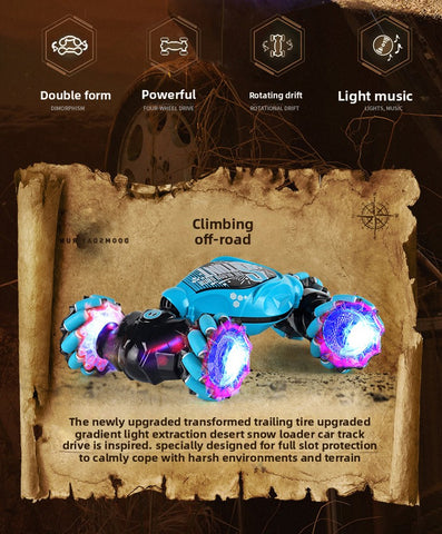 Remote Control 1:14 Scale Off Road RC Car with Lights Music Stunts Gesture Sensing