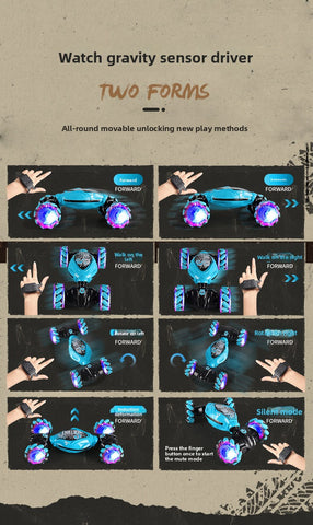 Remote Control 1:14 Scale Off Road RC Car with Lights Music Stunts Gesture Sensing