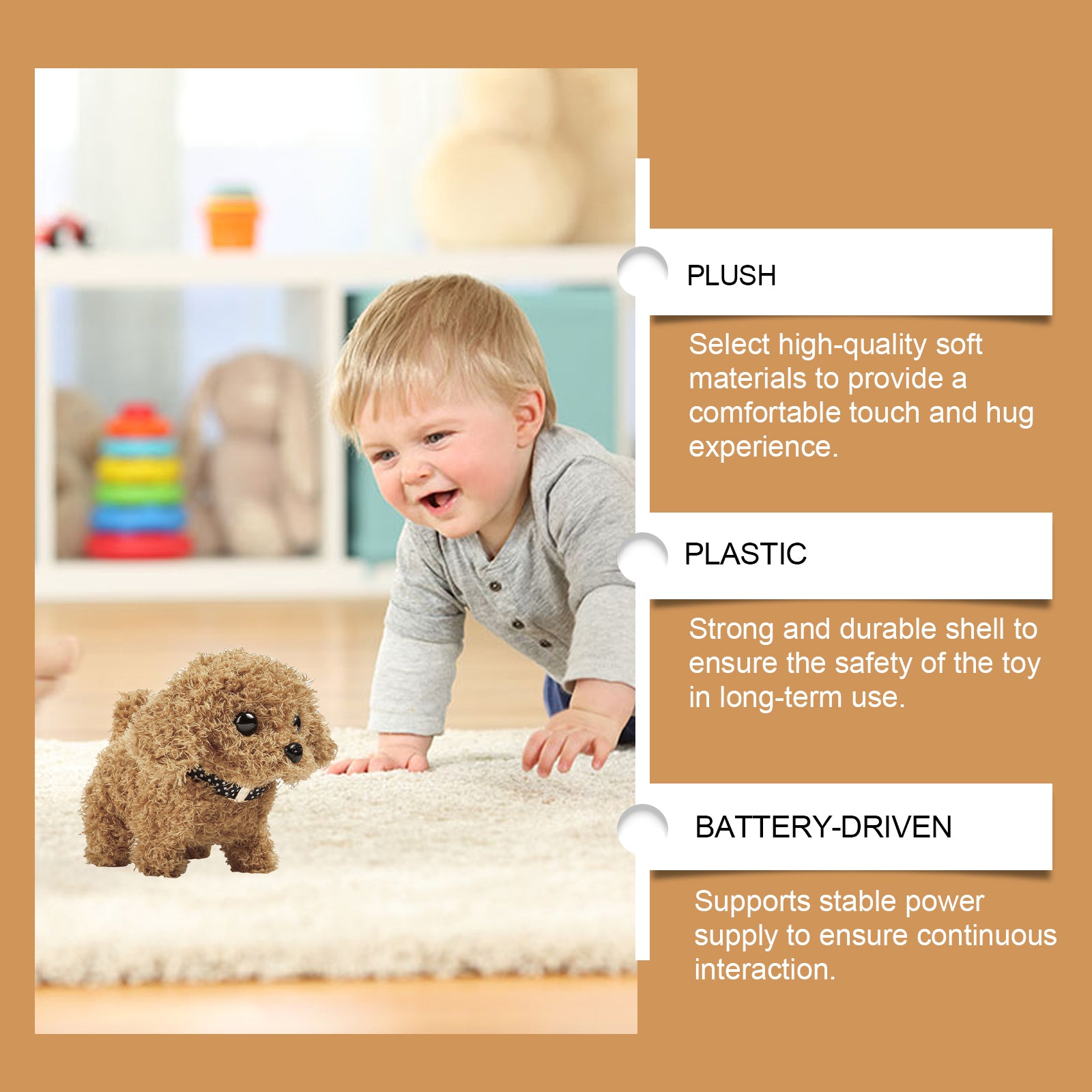 Dowmoo Electric Dog Toy Creative Cartoon Design Plush Soft Comfortable Experience Fun Toy Dog