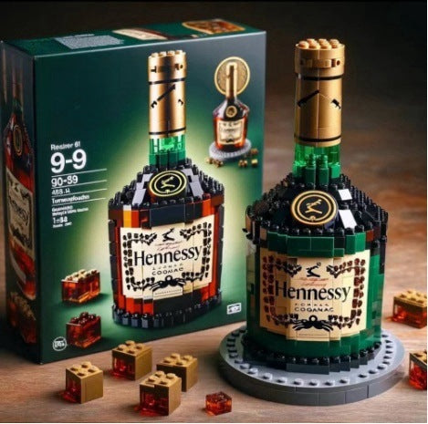 Building Blocks Whiskey Bottle High-end Simulation Liquor Bottle Ornament Set Advanced Wine Bottle Culture Building Blocks Creative Building Blocks